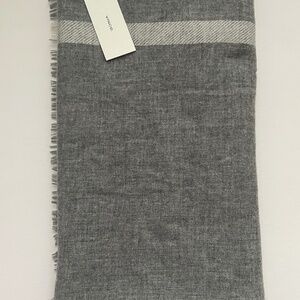 Vince. Lightweight Border Stripe Wool & Cashmere-Blend Wrap
